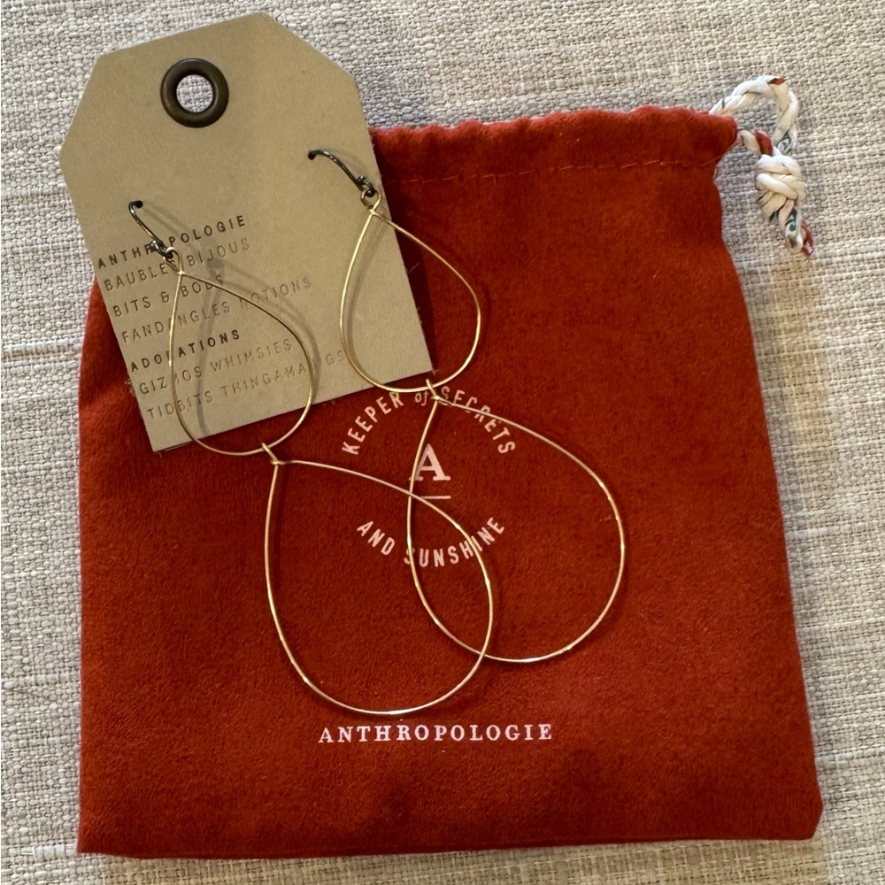 Anthropologie delicate double teardrop earrings